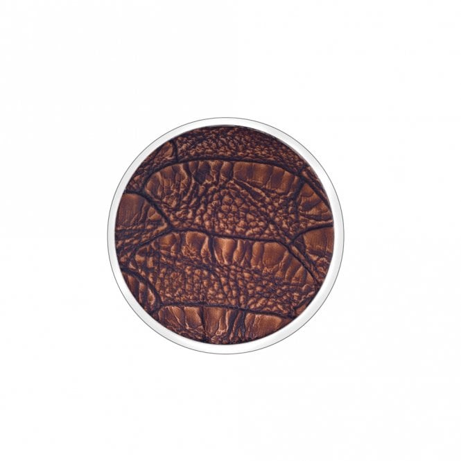 hot diamonds Faux Crocodile Dark Brown Coin - 33mm