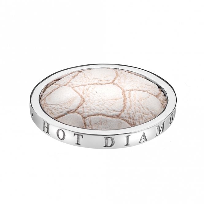 hot diamonds Faux Crocodile White Coin - 25mm
