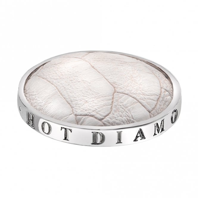 hot diamonds Faux Crocodile White Coin - 33mm