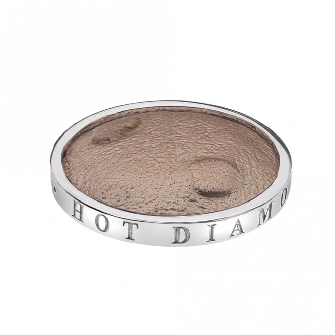 hot diamonds Faux Ostrich Beige Coin - 25mm