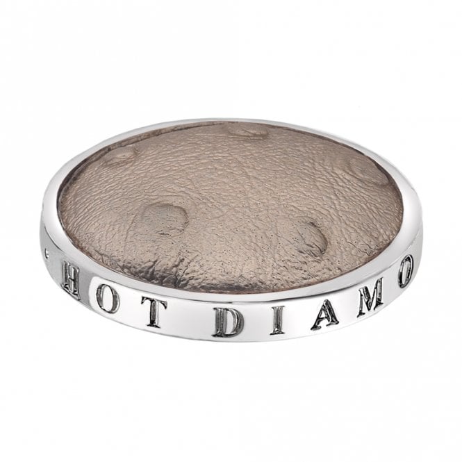 hot diamonds Faux Ostrich Beige Coin - 33mm