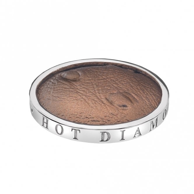 hot diamonds Faux Ostrich Brown Coin - 25mm