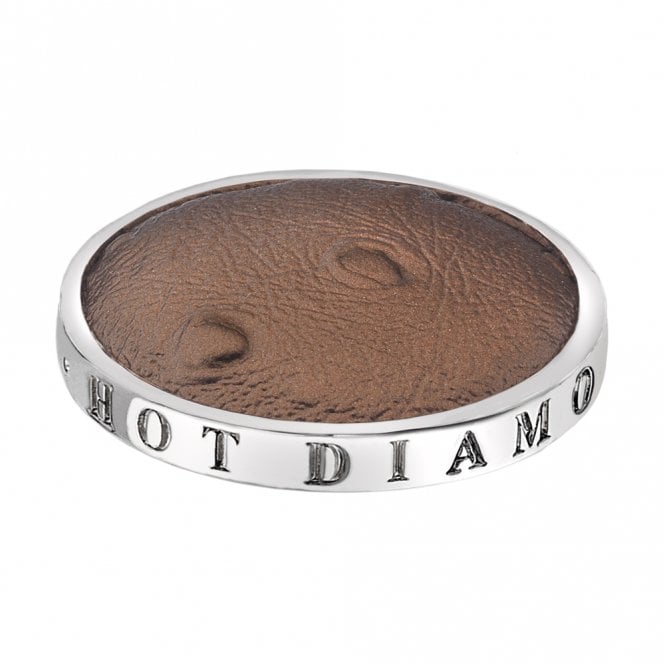 hot diamonds Faux Ostrich Brown Coin - 33mm
