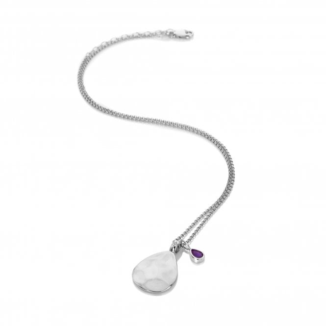 hot diamonds February Birthstone Teardrop Pendant