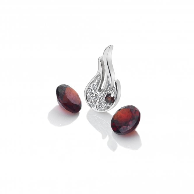 hot diamonds Fire Silver Charm Garnet and Garnet