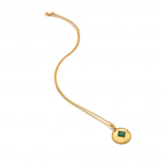 hot diamonds HDXGEM Coin Pendant - Green Agate