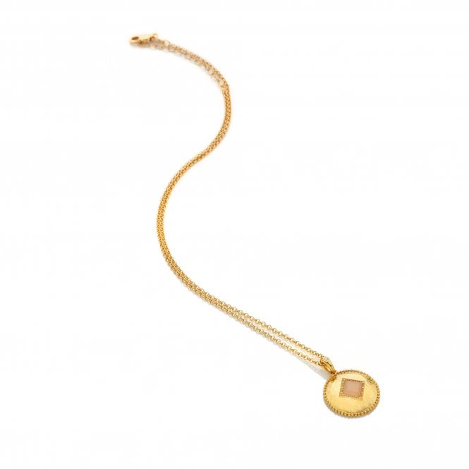 hot diamonds HDXGEM Coin Pendant - Pink Quartz