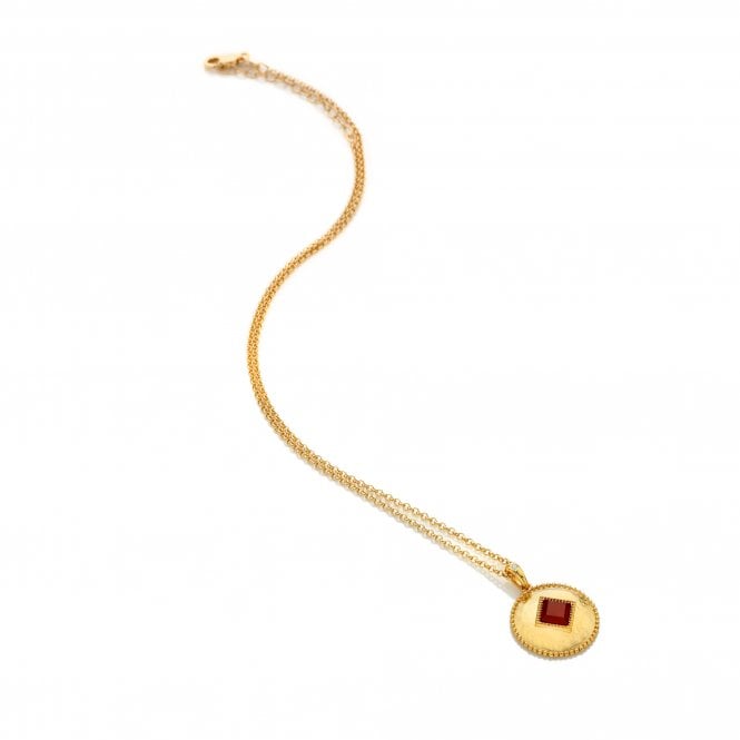 hot diamonds HDXGEM Coin Pendant - Red Agate