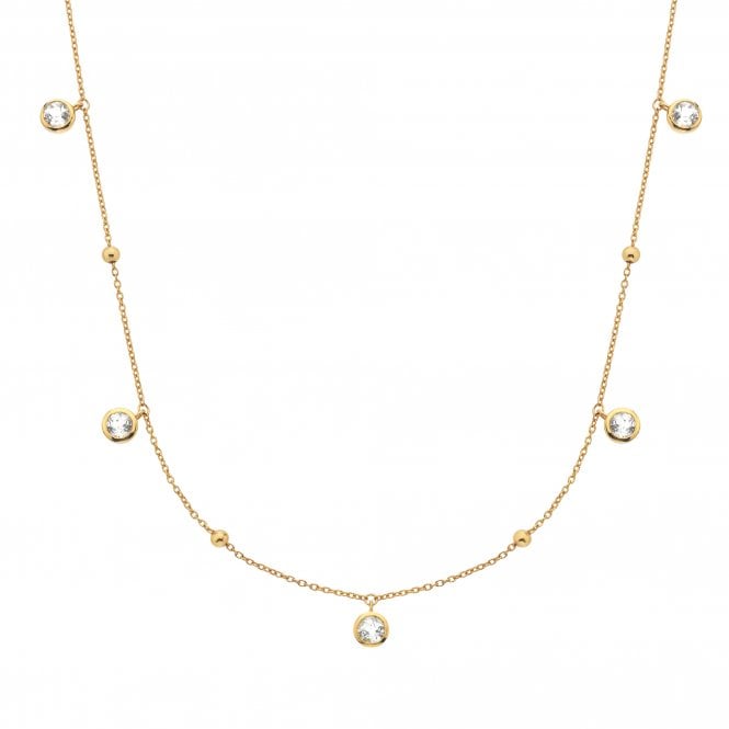 Hot Diamonds HDXGEM Droplet Necklace - White Topaz