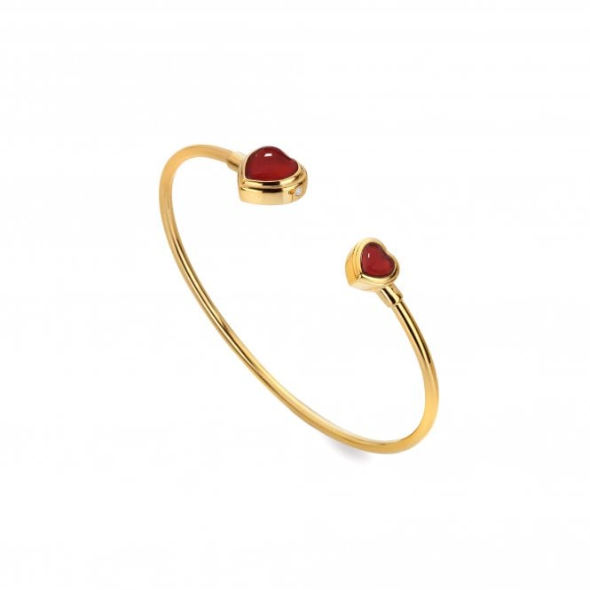 Hot Diamonds HDXGEM Heart Bangle - Red Agate