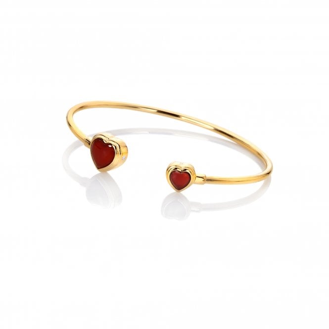 hot diamonds HDXGEM Heart Bangle - Red Agate
