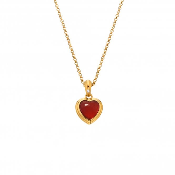 Hot Diamonds HDXGEM Heart Pendant - Red Agate