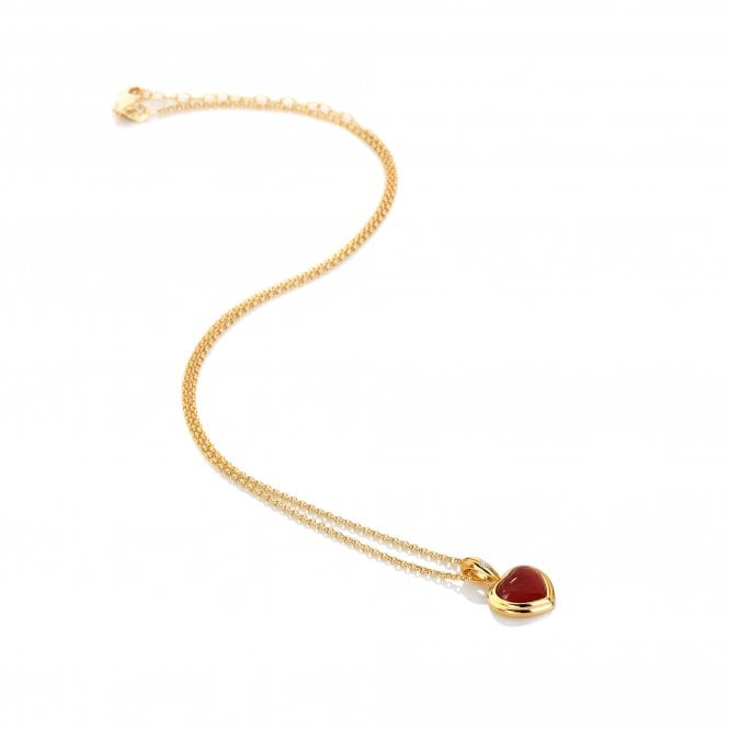 hot diamonds HDXGEM Heart Pendant - Red Agate
