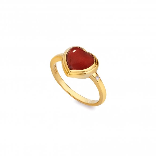 Hot Diamonds HDXGEM Heart Ring - Red Agate