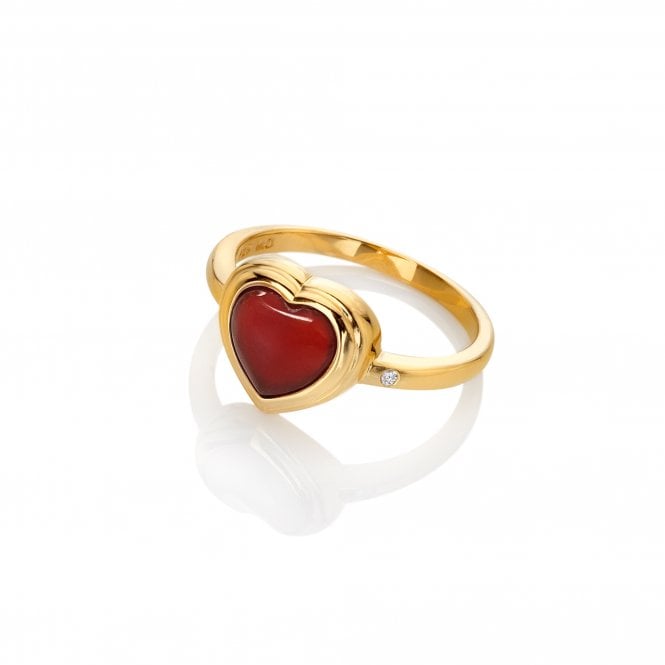 hot diamonds HDXGEM Heart Ring - Red Agate