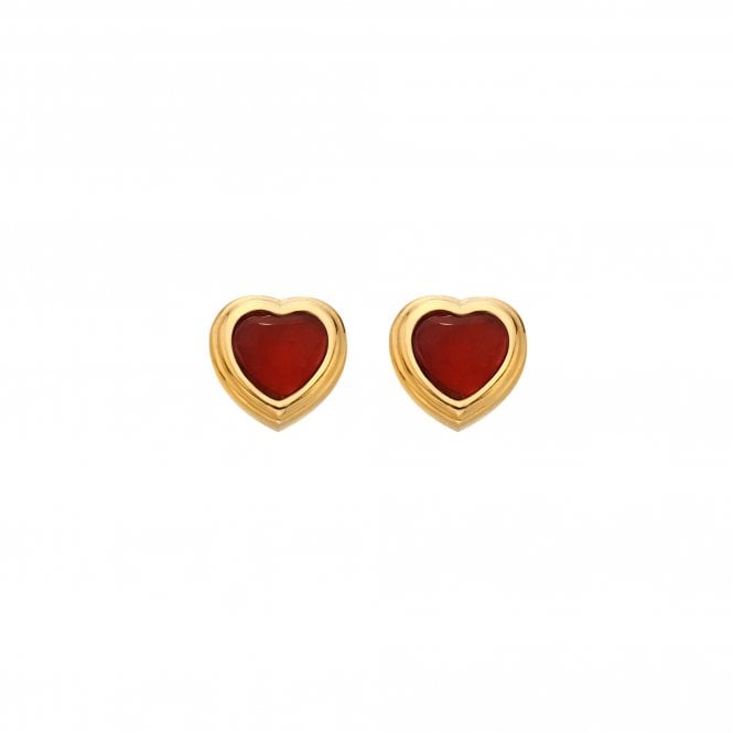 Hot Diamonds HDXGEM Heart Stud Earrings - Red Agate