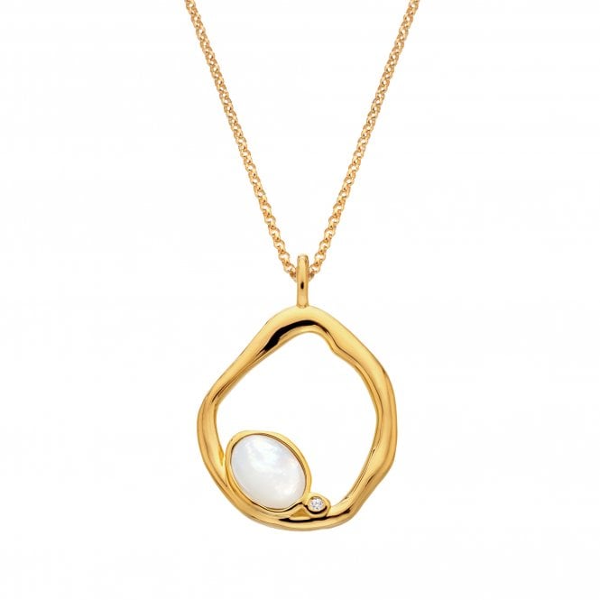 Hot Diamonds HDXGEM Offset Pendant - Mother Of Pearl