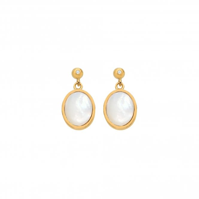 Hot Diamonds HDXGEM Oval Earrings - Mother Of Pearl