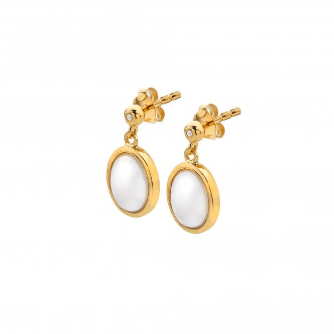 hot diamonds HDXGEM Oval Earrings - Mother of Pearl