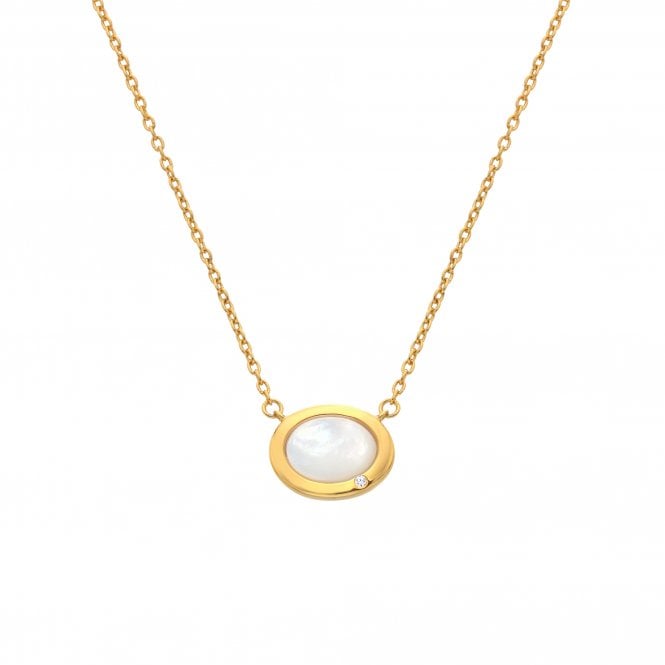 Hot Diamonds HDXGEM Oval Necklace - Mother Of Pearl