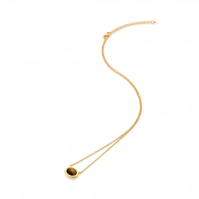 hot diamonds HDXGEM Oval Necklace - Tigers Eye