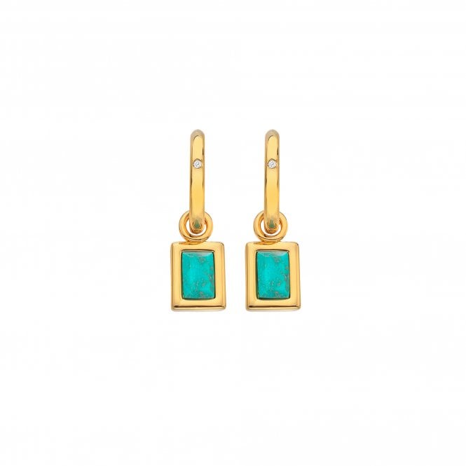 Hot Diamonds HDXGEM Rectangle Earrings - Turquoise