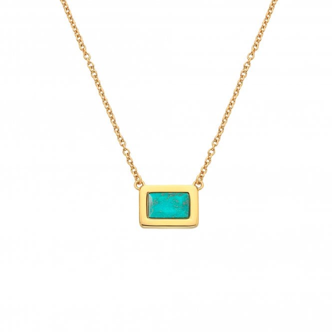 Hot Diamonds HDXGEM Rectangle Necklace - Turquoise