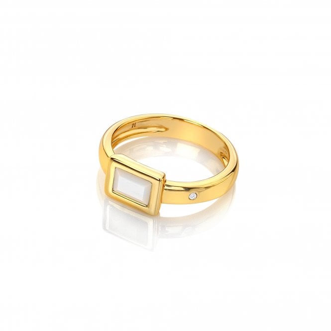 hot diamonds HDXGEM Rectangle Ring - Mother of Pearl