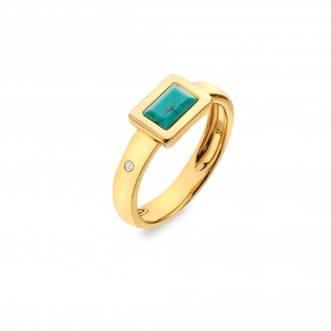 Hot Diamonds HDXGEM Rectangle Ring - Turquoise