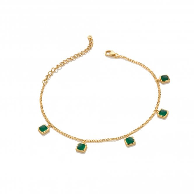 hot diamonds HDXGEM Square Bracelet - Green Agate