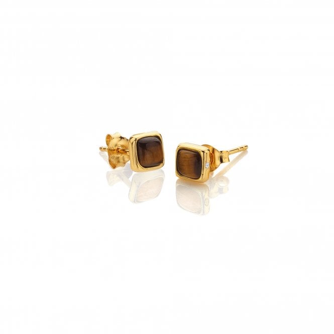 hot diamonds HDXGEM Square Earrings - Tigers Eye
