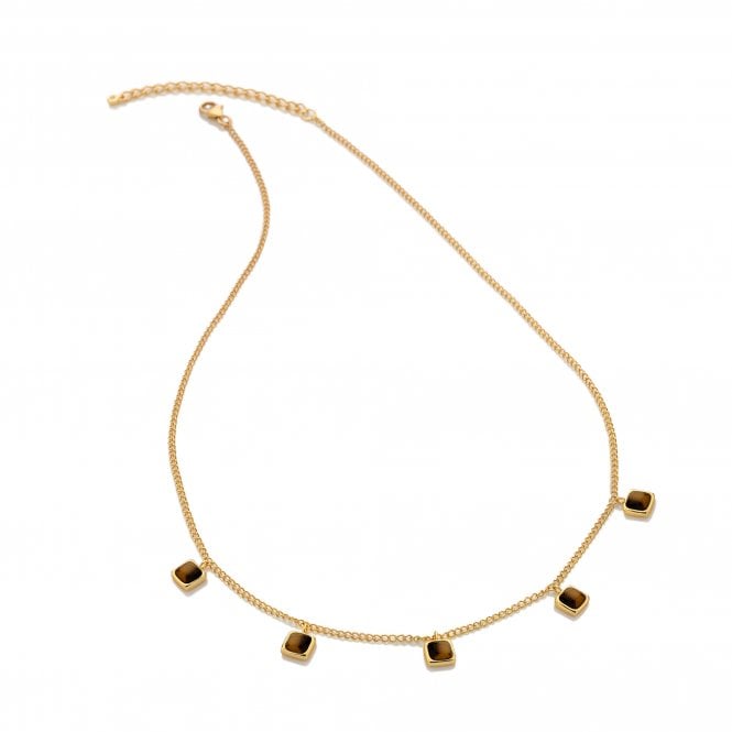 hot diamonds HDXGEM Square Necklace - Tigers Eye