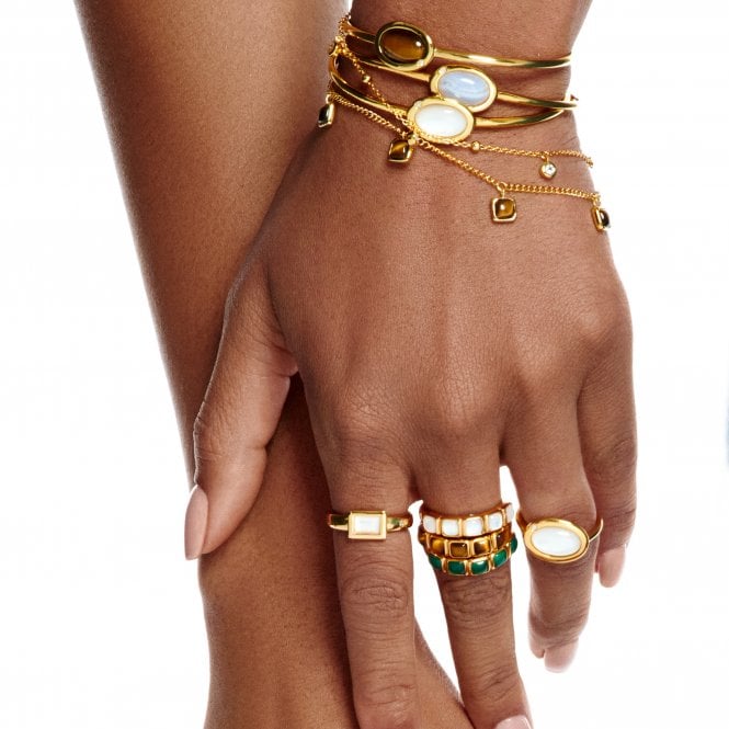 Hot Diamonds HDXGEM Square Ring - Mother Of Pearl