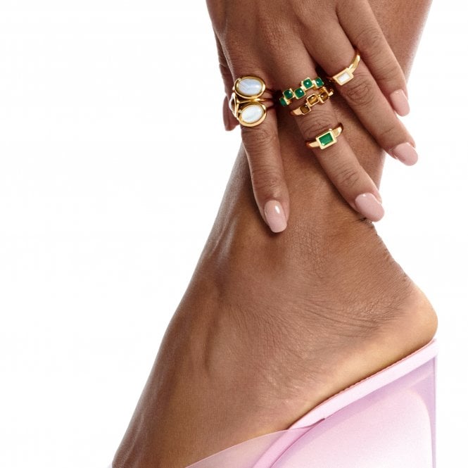 Hot Diamonds HDXGEM Square Stepped Ring - Tigers Eye