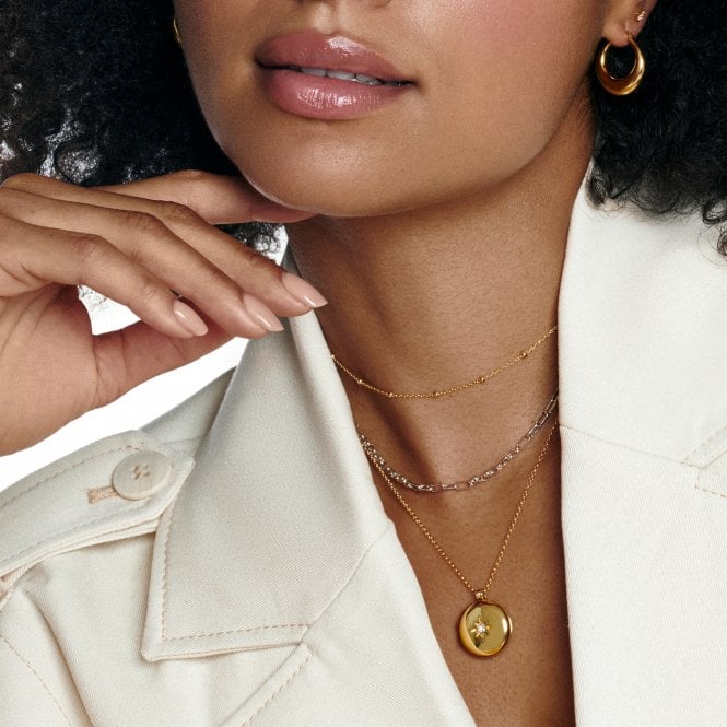 Hot Diamonds HDXGEM Starburst Locket - White Topaz