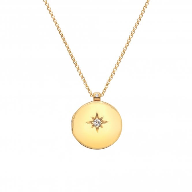 Hot Diamonds HDXGEM Starburst Locket - White Topaz