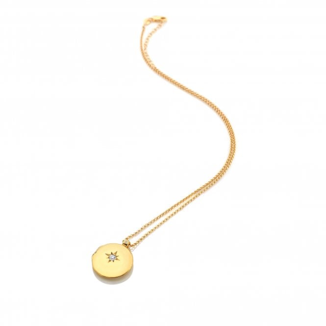 hot diamonds HDXGEM Starburst Locket - White Topaz
