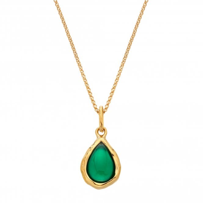 Hot Diamonds HDXGEM Teardrop Pendant - Green Agate