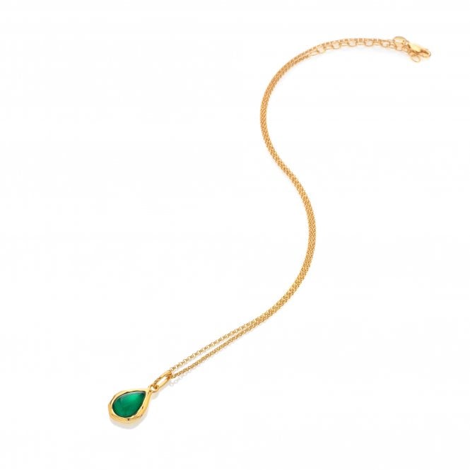 hot diamonds HDXGEM Teardrop Pendant - Green Agate