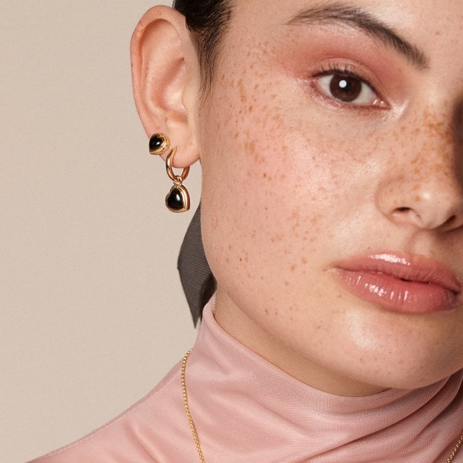 Hot Diamonds Heart Earrings - Black Onyx