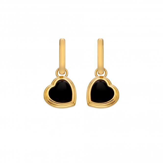Hot Diamonds Heart Earrings - Black Onyx