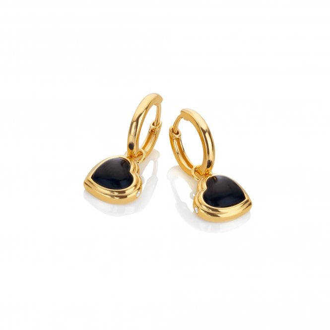 hot diamonds Heart Earrings - Black Onyx