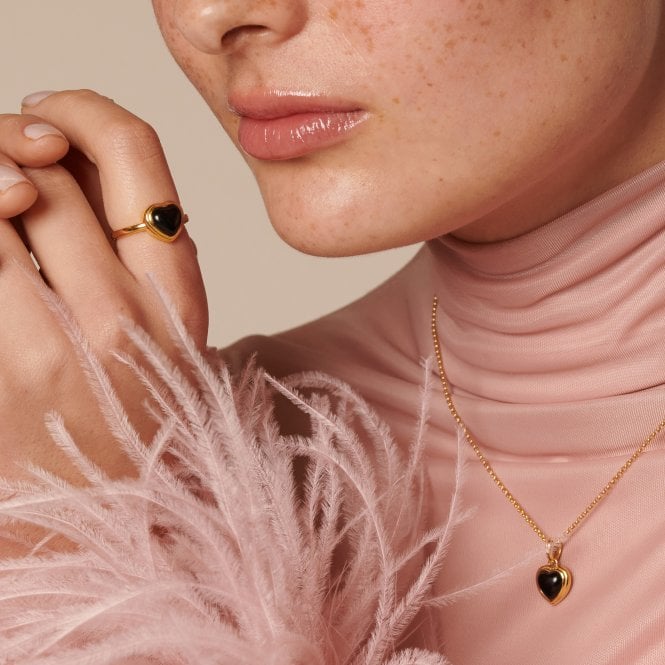 Hot Diamonds Heart Ring - Black Onyx