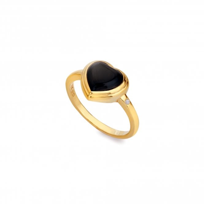 Hot Diamonds Heart Ring - Black Onyx