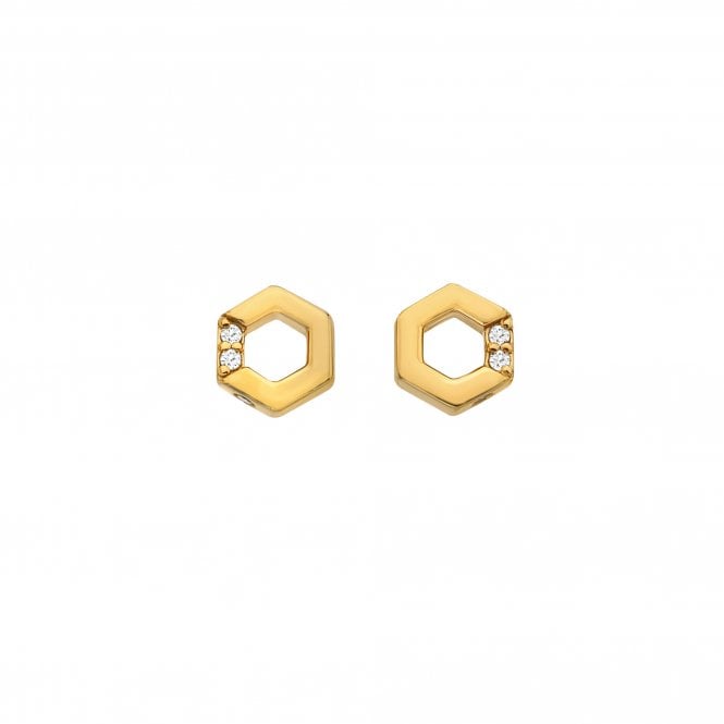 Hot Diamonds Hexagon White Topaz Earrings