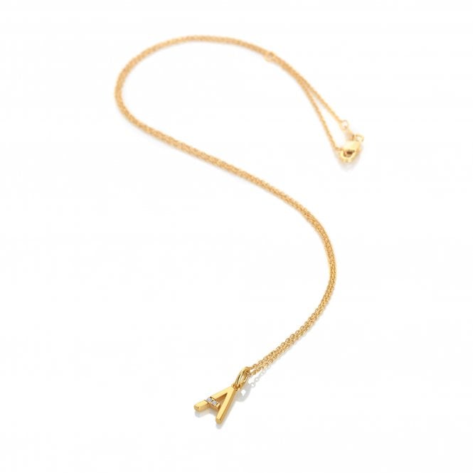 hot diamonds Letter A Pendant - Yellow Gold Plated