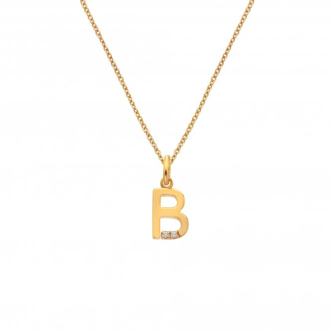 Hot Diamonds Letter B Pendant - Yellow Gold Plated