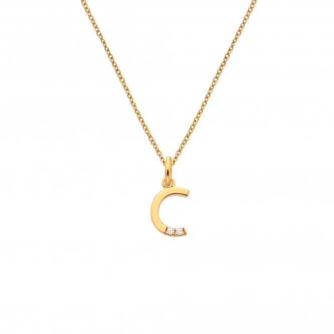 Hot Diamonds Letter C Pendant - Yellow Gold Plated