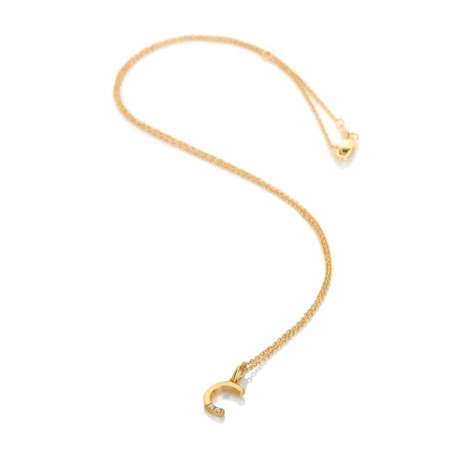 hot diamonds Letter C Pendant - Yellow Gold Plated