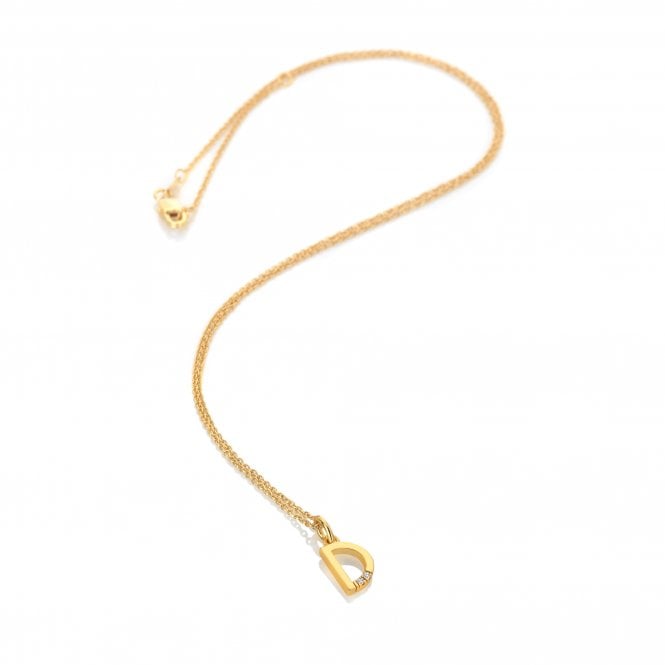 hot diamonds Letter D Pendant - Yellow Gold Plated